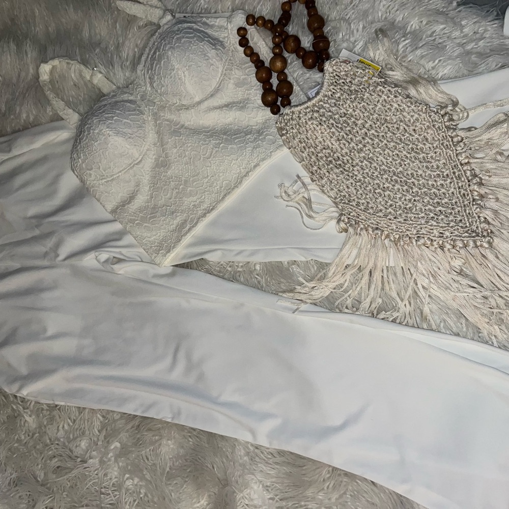 Cream color 2 straps halter top